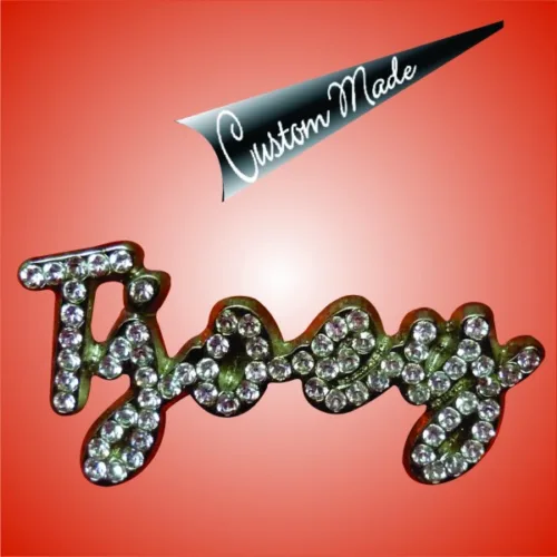 Die Cut Text with Rhinestones